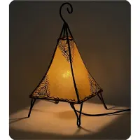 SIMANDRA Orientalische Lampe Hennalampe marokkanische Lederlampe Tischleuchte Stehleuchte Pyramide Orient 35-38 cm : gelb Farbe: Gelb