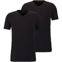 Falke 2-Pack Herren T-Shirt Daily Comfort, L, Schwarz, Uni, Baumwolle