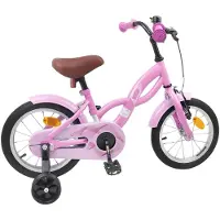vidaXL Kinderfahrrad 14 Zoll für 3-5 Jahre alt Hellrosa