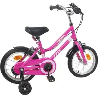 vidaXL Kinderfahrrad 14 Zoll für 3-5 Jahre alt Pink Schwarz