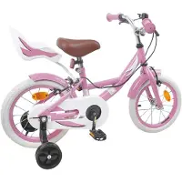 vidaXL Kinderfahrrad 14 Zoll für 3-5 Jahre alt Hellrosa