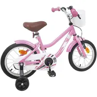 vidaXL Kinderfahrrad 14 Zoll für 3-5 Jahre alt Hellrosa