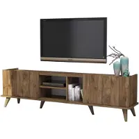 Skye Decor , Hochwertiger TV-Ständer, Walnuss, 180 x 52 x 34 cm | 100% melaminbeschichtete Spanplatte, 18 mm dick | Mit zahlreichen Regalen, Wandmontage möglich, skandinavisches Design.