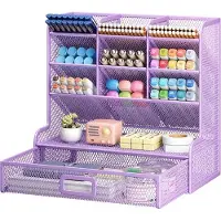 OEM Schreibtischorganizer - 9-fach Metallstifthalter mit Schublade - Paarfarben - 1 Stück