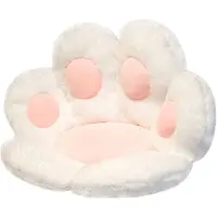 Unyqoos Sitzkissen in Katzenpfoten‑Form – dekoratives Sitzkissen, weiß, 70 x 70 cm, hautfreundlich & warm, 1 Stück, Sitz- und Rückenstütze für drinnen & draußen