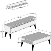 Skye Decor , Best - Cream, Wohnzimmermöbel-Set, Creme, 100 % MELAMINBESCHICHTETE SPANPLATTEN, 150 x 30 x 50 cm