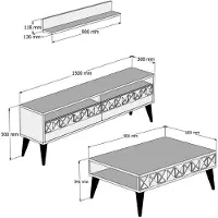 Skye Decor , Line - White, Wohnzimmermöbel-Set, Weiß, 100 % MELAMINBESCHICHTETE SPANPLATTEN, 150 x 30 x 50 cm