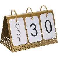 Merkloos Omgoods – Vintage-Holz-Ewigkalender – Für die Dekoration des Schreibtisches