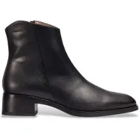 Wonders für Damen. D-1801 Bonjour Lederstiefeletten schwarz (38), 3 bis 5 cm, Reißverschluss, Lässig