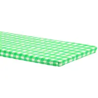 Merkloos Wasserdichte Picknicktischdecke aus Vinyl, 30 x 72 Zoll, mit elastischem Rand, grün