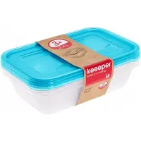 Keeeper Frischhaltedosenset 3-teilig, 3 x 2,4 l, 29 x 19 x 7 cm, Fredo Fresh, Bl
