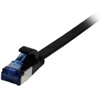 Synergy 21 Synergy21 Patchkabel RJ45, CAT6A 500Mhz, 10m, schwarz, U/FTP, flach, TPE(Superflex), AWG32,