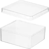 Merkloos Omgoods – Transparente Acryl-Aufbewahrungsbox mit Deckel, 13 x 12 x 6 cm