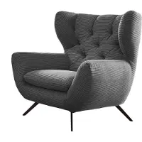 KAWOLA Sessel CHARME Hochlehnsessel Cord grau