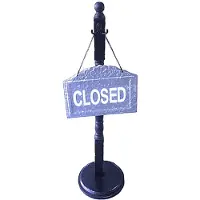 Meander Bordje Open/Closed met houten voet 32xH92cm (Norm. €27,50)