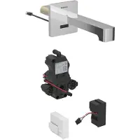 Geberit Brenta Waschtischarmatur, Ausladung 220mm, ohne Mischer, Netzbetrieb, für UP-Funktionsbox, 116.291.21.1, Farbe: hochglanz-verchromt