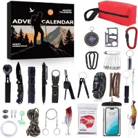 Sonstiges Survival Kit Adventskalender für Männer 24 Tage Countdown mit Outdoor-Überlebenswerkzeugen Notfallausrüstung Geschenk