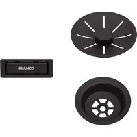 BLANCO Ab-und Überlaufset Black Edition Ab- und Überlaufgarnitur, Überlaufset für Einzelbecken-Spülen mit InFino, passend für Subline, Etagon, Pleon, Palona