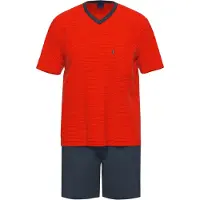 Ammann Schlafanzug "Schlafanzug kurz Men / Nightwear", Herren, Gr. 54, rot, Obermaterial: 100% Baumwolle CO., Homewear-Sets Schlafanzug