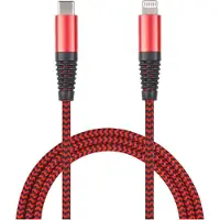 2GO 797197, 1 m, Lightning, USB C, Männlich, Männlich, Rot