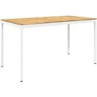 Syfax Gartenbar-Tisch Weiß 196 x 100,5 x 105 cm Massivholz Akazie