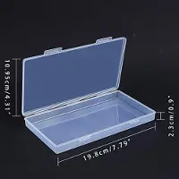 Markenlos Kunststoffboxen 4er-Pack - 19,8 x 10,95 x 2,3 cm - Transparent mit Scharnierdeckel