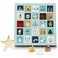 Merkloos Solidchoice – Adventskalender mit 24 Duftkerzen für die Weihnachtszeit