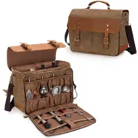 Merkloos Solidchoice – Vintage-Bar-Set, Tasche von Tas van Leer mit flexiblen Fächern