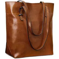 Merkloos Omgoods – Große Damenhandtasche aus echtem Leder, braun