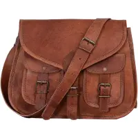 Merkloos Solidchoice – Vintage-Leder-Umhängetasche für Damen mit verschiedenen Tragemöglichkeiten