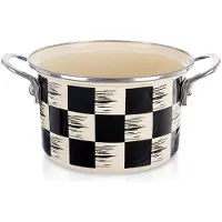 Orion Emaille Kochtopf DAMIER, 18 cm, 2L, Retro-Stil