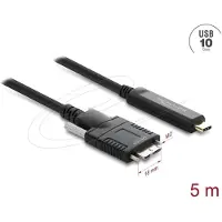 DeLOCK 83623, 5 m, USB C, Micro-USB B, USB 2.0, 10 Gbit/s, Schwarz