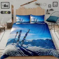 Merkloos Solidchoice – Ski-Bettwäsche-Set mit blauem Himmel, 155 x 220 cm