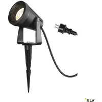 SLV Erdspießleuchte Samrina, schwarz, Kunststoff, Höhe 13 cm