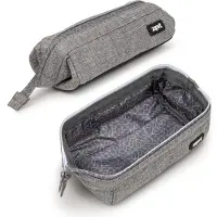 Zipit Lenny Federmäppchen, Etui mit breiter Öffnung für Schule, Grau