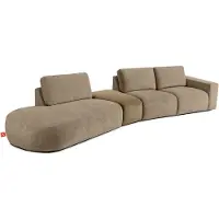 Konsimo Ecksofa ZUCCO Ecksofa links, 4 Teile, hergestellt in der EU, modulares, organische Form, modern, Chenille-Stoff und Velours
