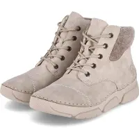 Rieker Damen Stiefelette Filz warm gefüttert sportlich High Top Sneaker 45900, Größe:42 EU, Farbe:Beige