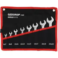 Gedore red R05126008 Doppelmaulschlüssel Satz kurz SW6-22 mm 8-teilig, 3301081