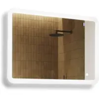 Artforma Badspiegel 100x70cm - Abgerundetmit LED Beleuchtung - LED Dual und Touchsensor