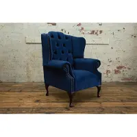 AEA Chesterfield Samt Sessel Sofa Polster Sofas Design Luxus Couch Relax Fernseh