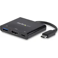 StarTech.com .com USB-C Multiport Adapter mit HDMI - USB 3.0 Port - 60W PD - Schwarz, Kabelgebunden, USB 3.2 Gen 1 (3.1 Gen 1) Type-C, Schwarz, 5 Gbit/s, 4096 x 2160 Pixel, Kunststoff