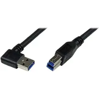 StarTech.com .com 1m USB 3.0 (5Gbps) SuperSpeed Kabel A auf B rechts gewinkelt - Schwarz, 1 m, USB A, Micro-USB B, USB 3.2 Gen 1 (3.1 Gen 1), Stecker/Stecker, Schwarz
