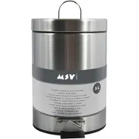 MSV Treteimer - Edelstahl - silber poliert - 3 Liter - 16 x 25 cm