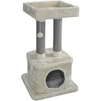 Jack & Vanilla , Eleganter Kratzbaum für Katzen, modernes Design in Creme und G