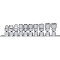 Ks Tools 917.3940, Steckschlüssel-Satz, 3/8", 10 Kopf/Köpfe, Chrom-Vanadium-Stahl, DIN 3120, ISO 1174, 1,1 kg