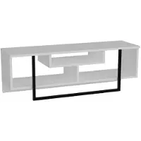 Skye Decor , Asal (120) - White, Black, Fernsehtisch, Weiß, 100 % MELAMINBESCHICHTETE SPANPLATTEN, 119,4 x 35,2 x 40,2 cm