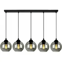FKL DESIGN Home Deco Deckenlampe Pendellampe Kugel Schwarz Grau Weiß (N100-BZ5)