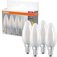 Osram LED-Leuchtmittel Kerze matt E14 4,2W 827 4er-Pack