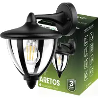 LUMILED Außenwandleuchte Vintage 230V E27 Fassung Wandlampe Außenlampe Klassisch Wandleuchte Aluminium Schwarz IP44 spritzwasserdicht