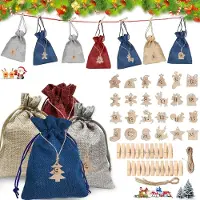 Sunshine Smile Adventskalender zum Befüllen, Weihnachten DIY, 24 Säckchen, Zahlen-Holzanhänger, Geschenksäckchen
